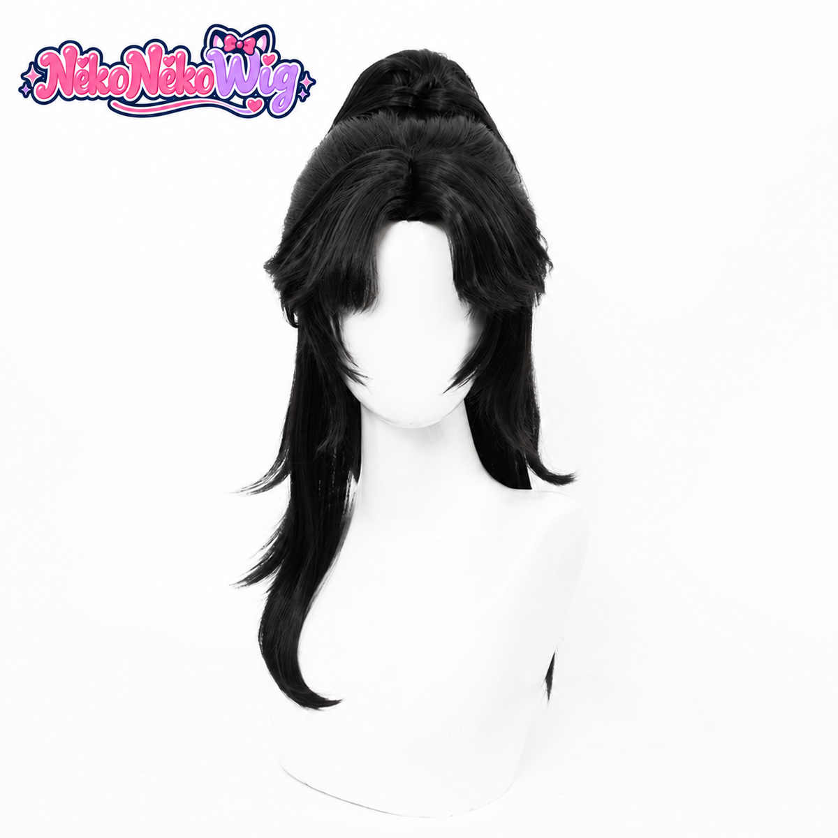Where Winds Meet Cosplay Wig - Long Black High Ponytail