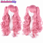 Lolita Long Curly Twin Ponytail Cosplay Wig – Clip-On Twin Tail Style