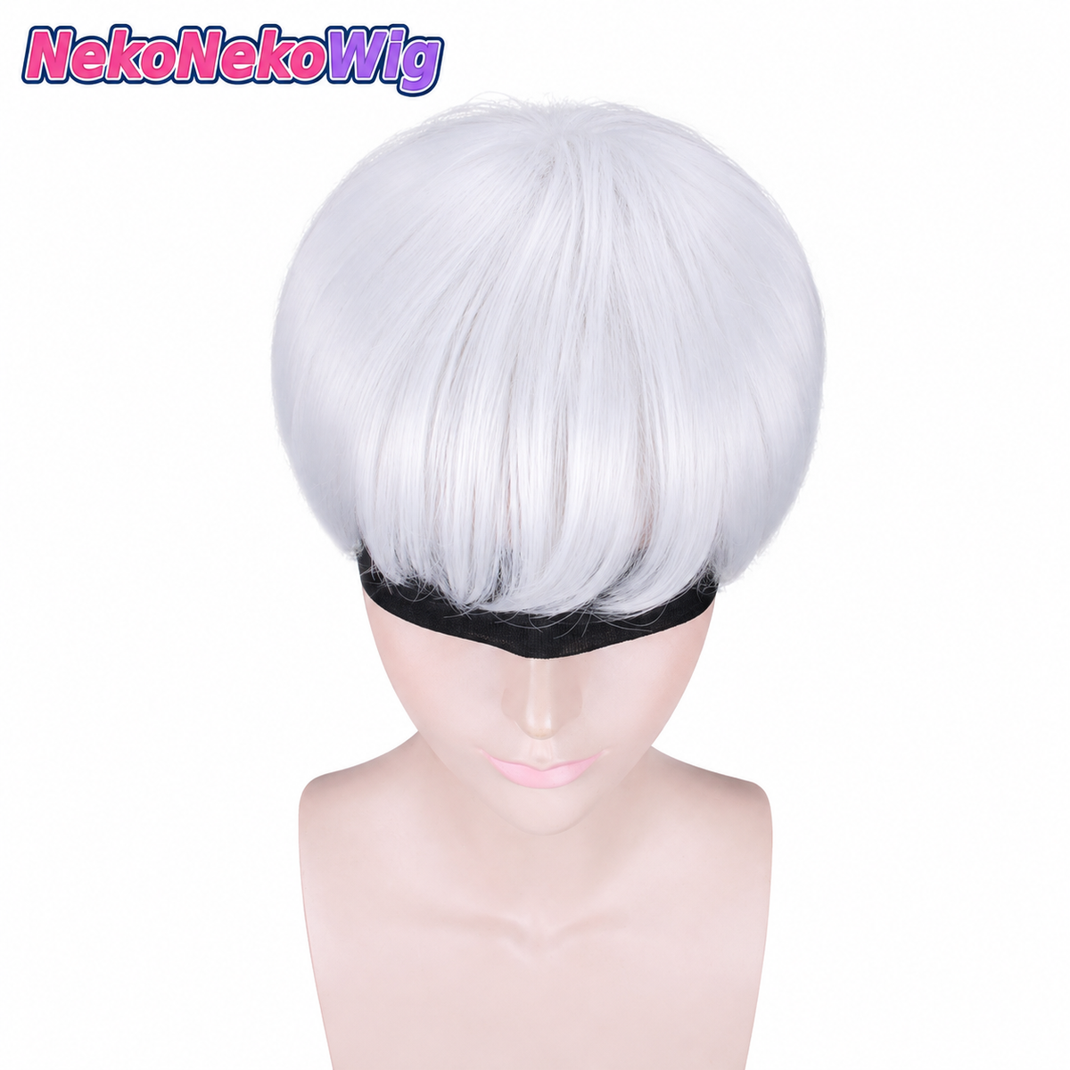 NieR:Automata 9S Cosplay Wig – Silver White Short Android Character Hairstyle