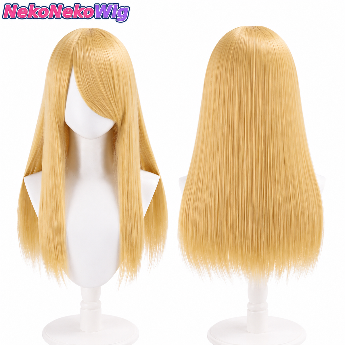 60cm Thickened Long Cosplay Wig  Multi-Color Straight & Curly Anime Style