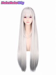 Re:ZERO Emilia Cosplay Wig  Anime Character Style with Separate Headpiece Option