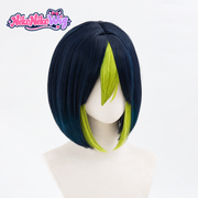 Genshin Impact Tighnari Cosplay Wig - Navy Blue and Green Bob