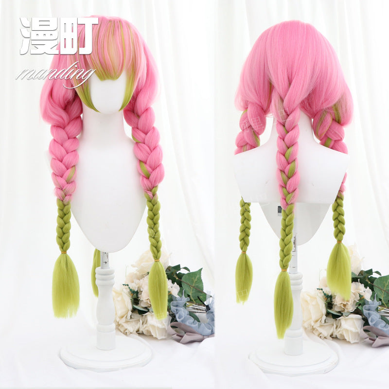 Demon Slayer Mitsuri Kanroji Cosplay Wig – Gradient Braided Style
