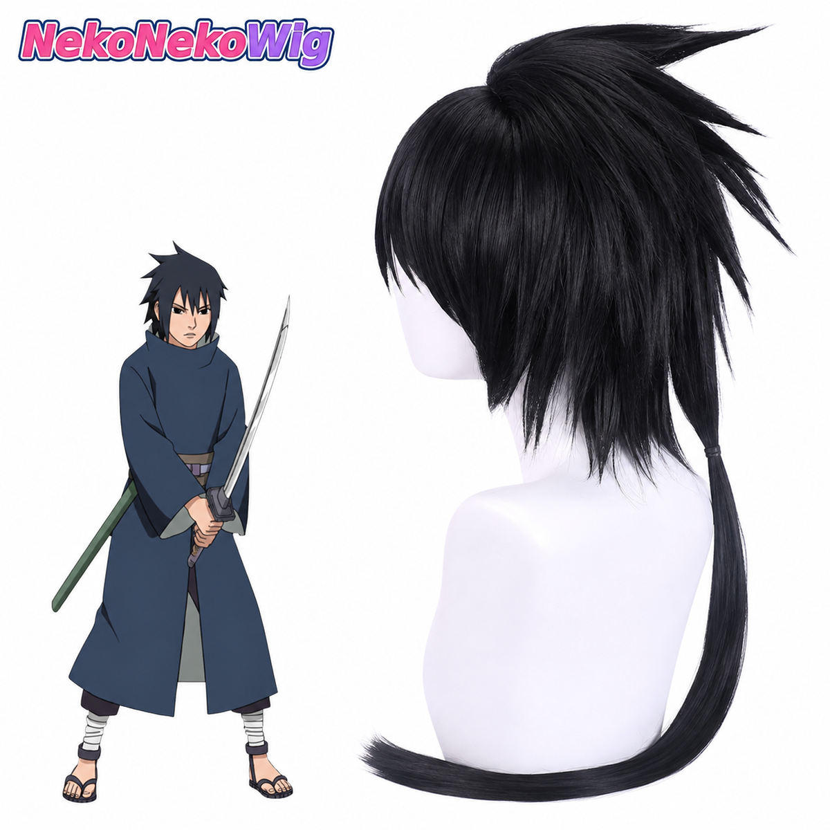 Naruto Izuna Uchiha, Sasuke Uchiha, Hiei & L Cosplay Wig  Anime Character Style
