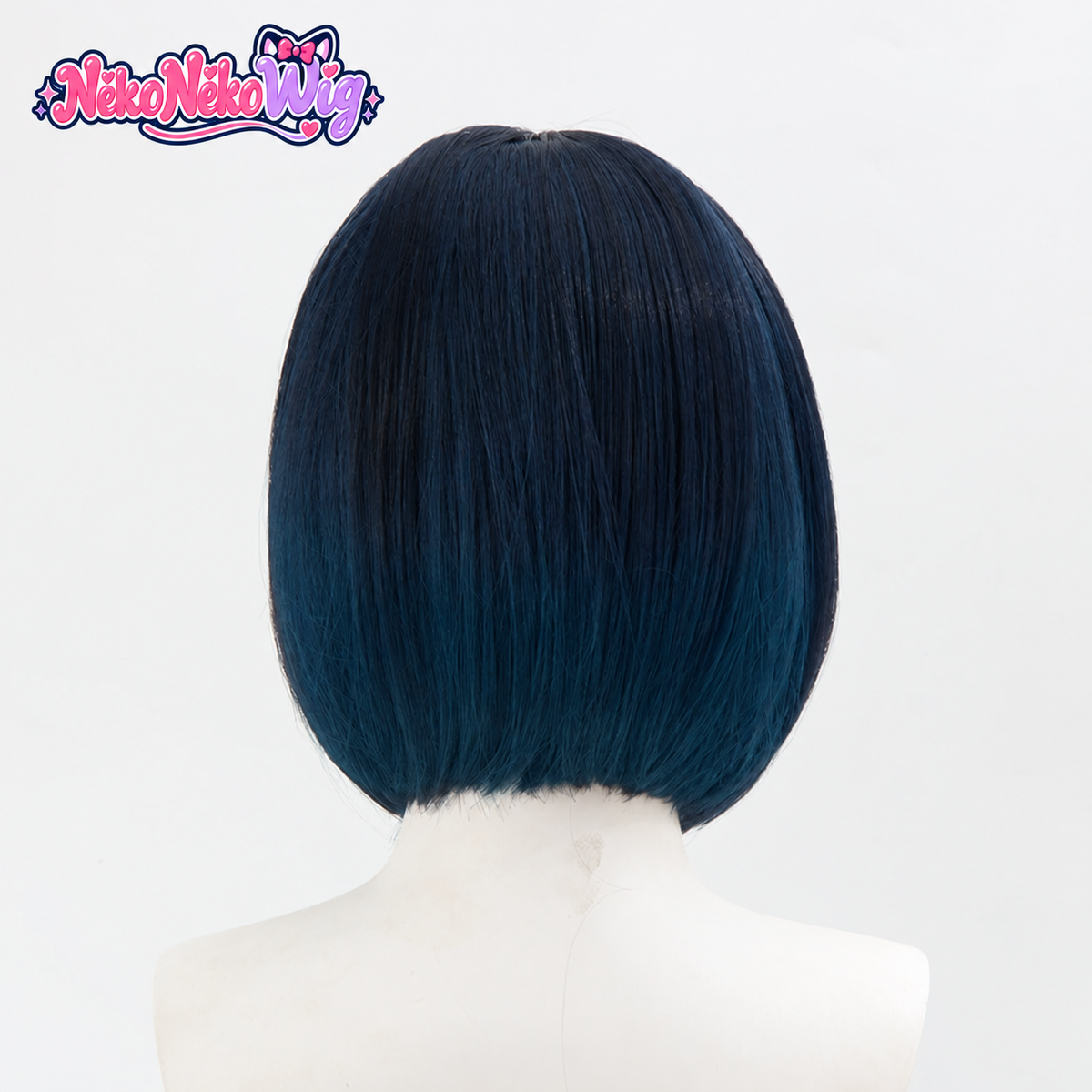 Genshin Impact Tighnari Cosplay Wig - Navy Blue and Green Bob