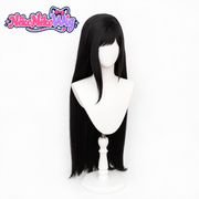 Tifa Lockhart long straight black cosplay wig, front view