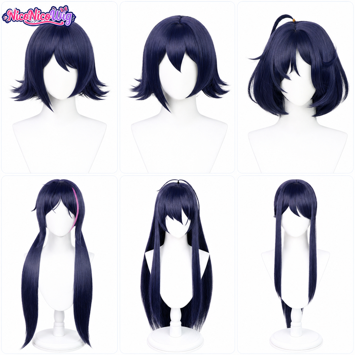 MiSide Mita Cosplay Wig  Pre-Styled Twin Ponytails with Realistic Scalp Top