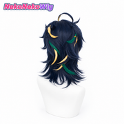 Genshin Impact Kinich Cosplay Wig  Two-Tone Highlighted Short Hair Style