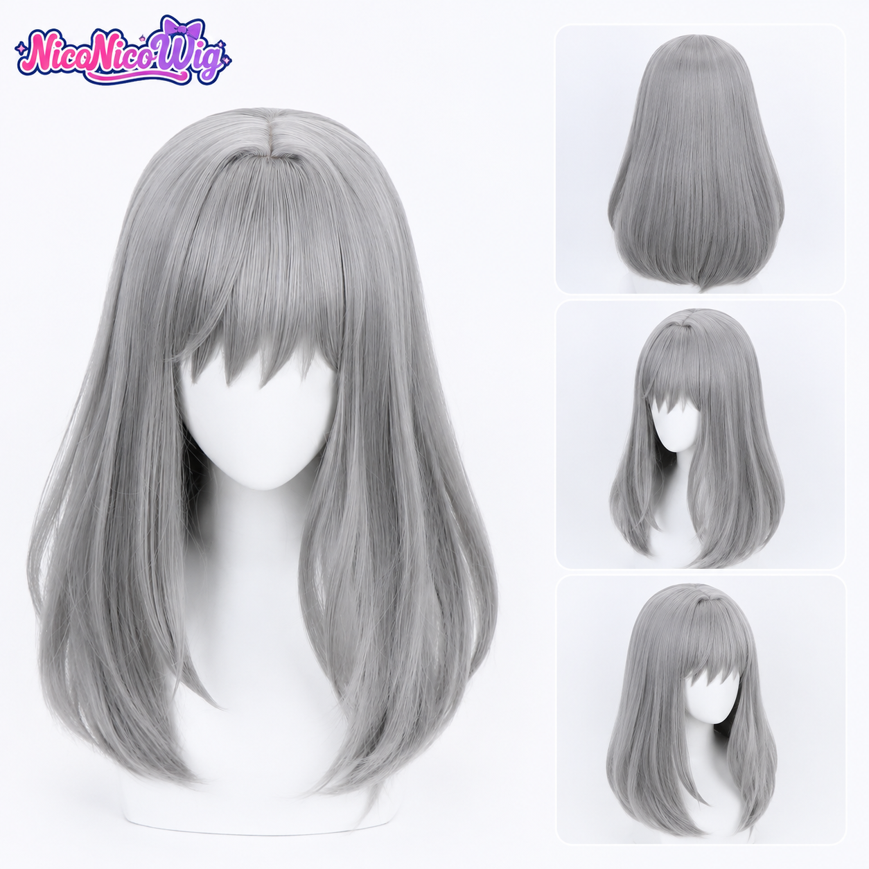 Blue Archive Shiroko Sunaookami Cosplay Wig  Realistic Scalp Top