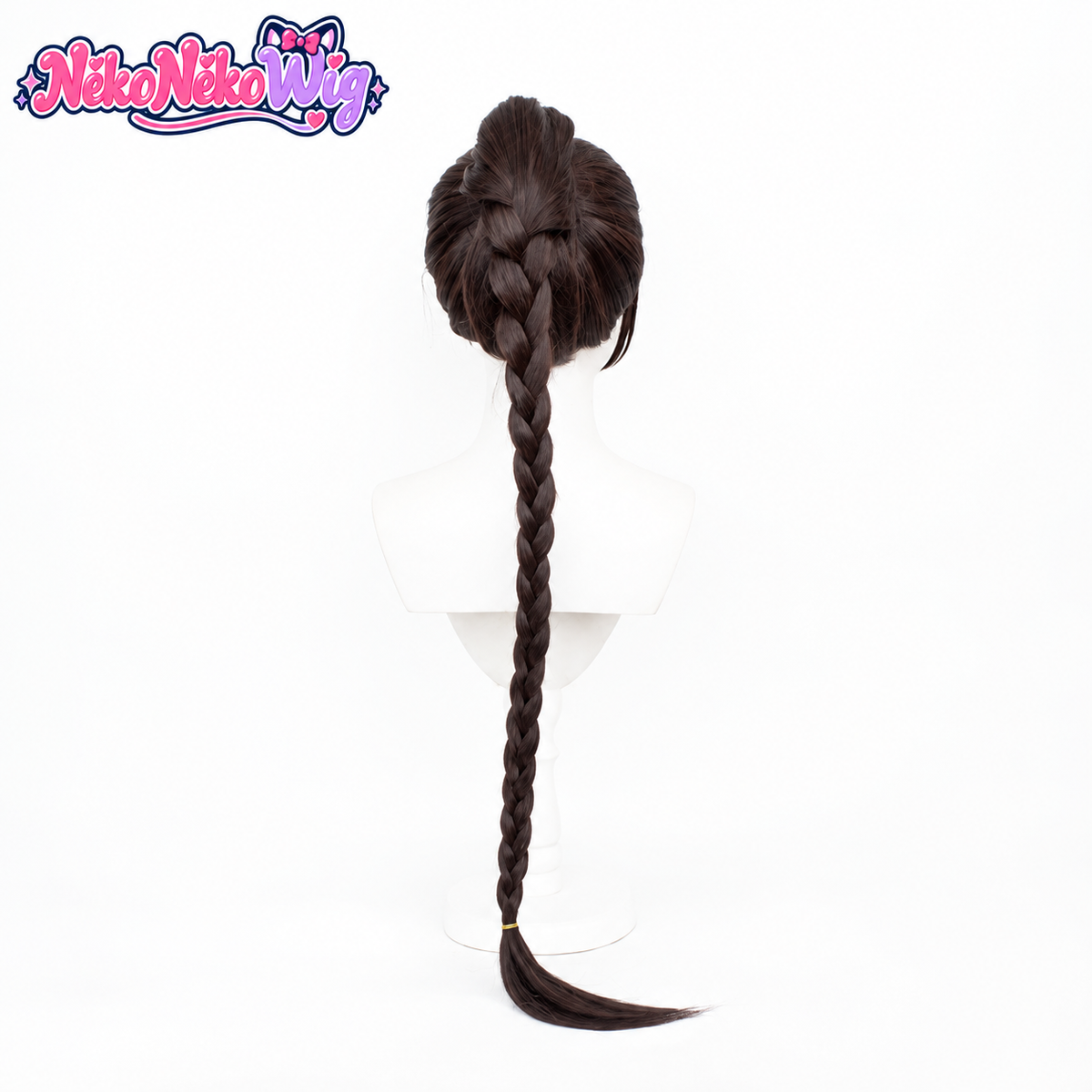 Soul Land Xiao Wu Cosplay Wig - Brown Bun and Clip-On Braid