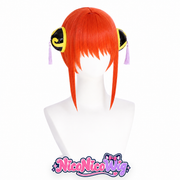 Kagura Cosplay Wig from Gintama  Orange Anime Wig with Hair Bun Accessories