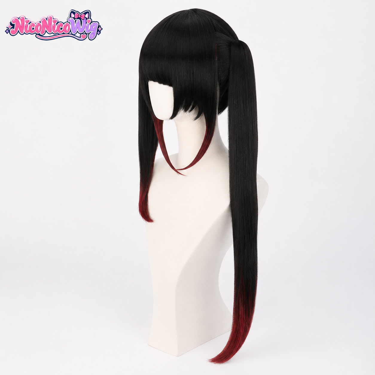 Date A Live Kurumi Tokisaki Cosplay Wig  Black Brown Ombre Twin Tails