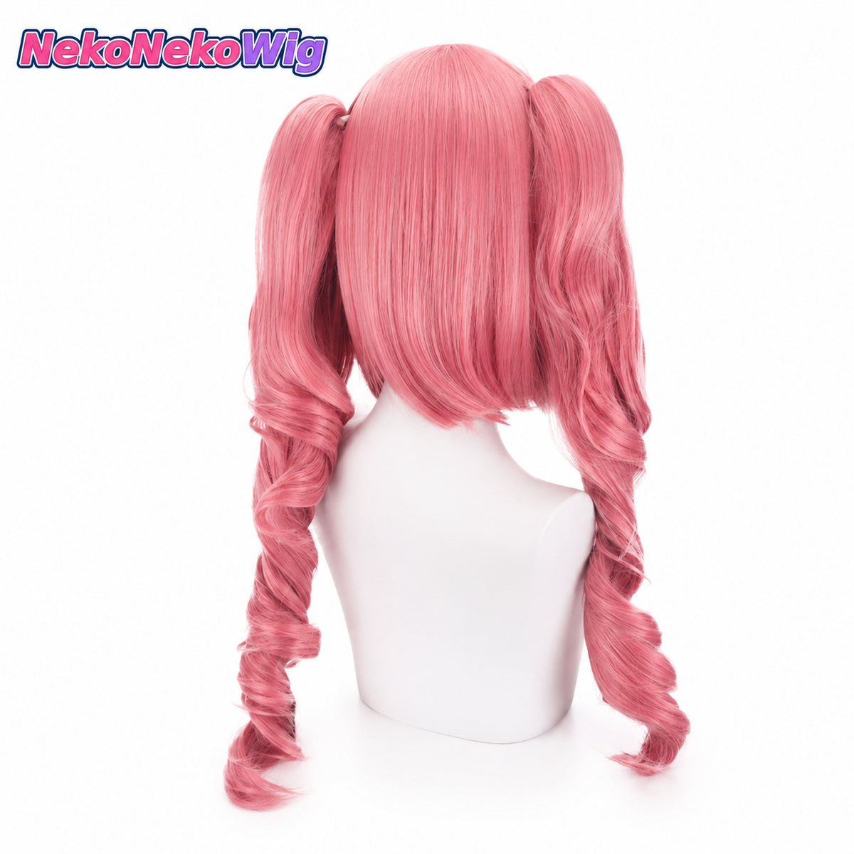 One Piece Perona Cosplay Wig – Rose Pink Curled Twin Tails