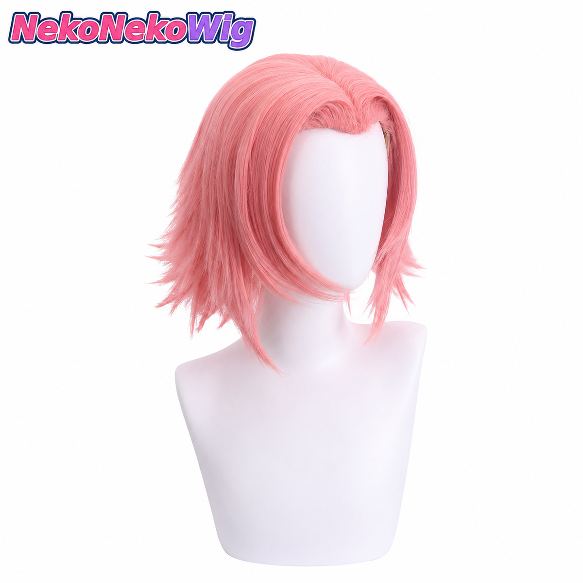 Naruto Sakura Haruno Cosplay Wig  Smoky Pink Ninja Character Style