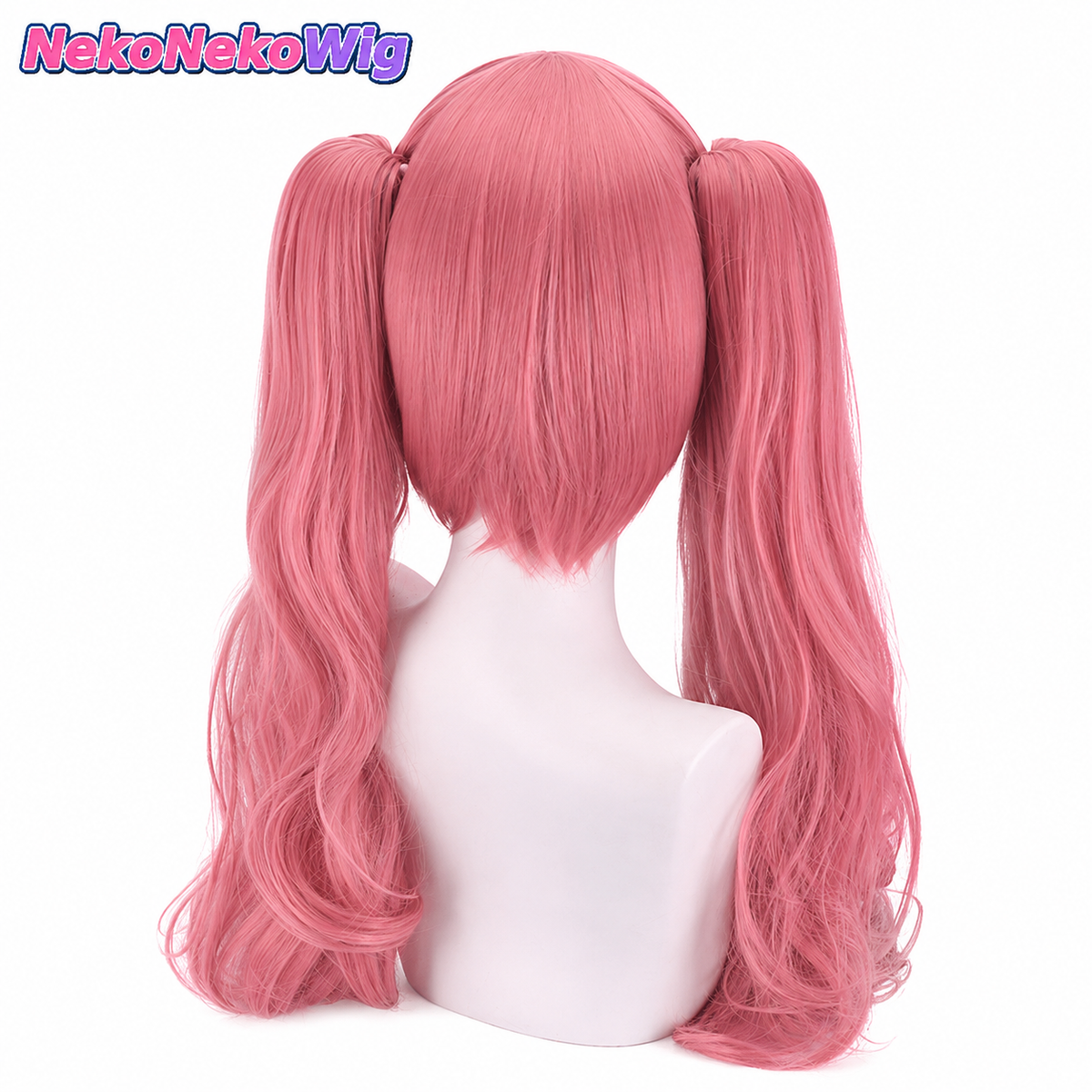 One Piece Perona Cosplay Wig – Rose Pink Curled Twin Tails