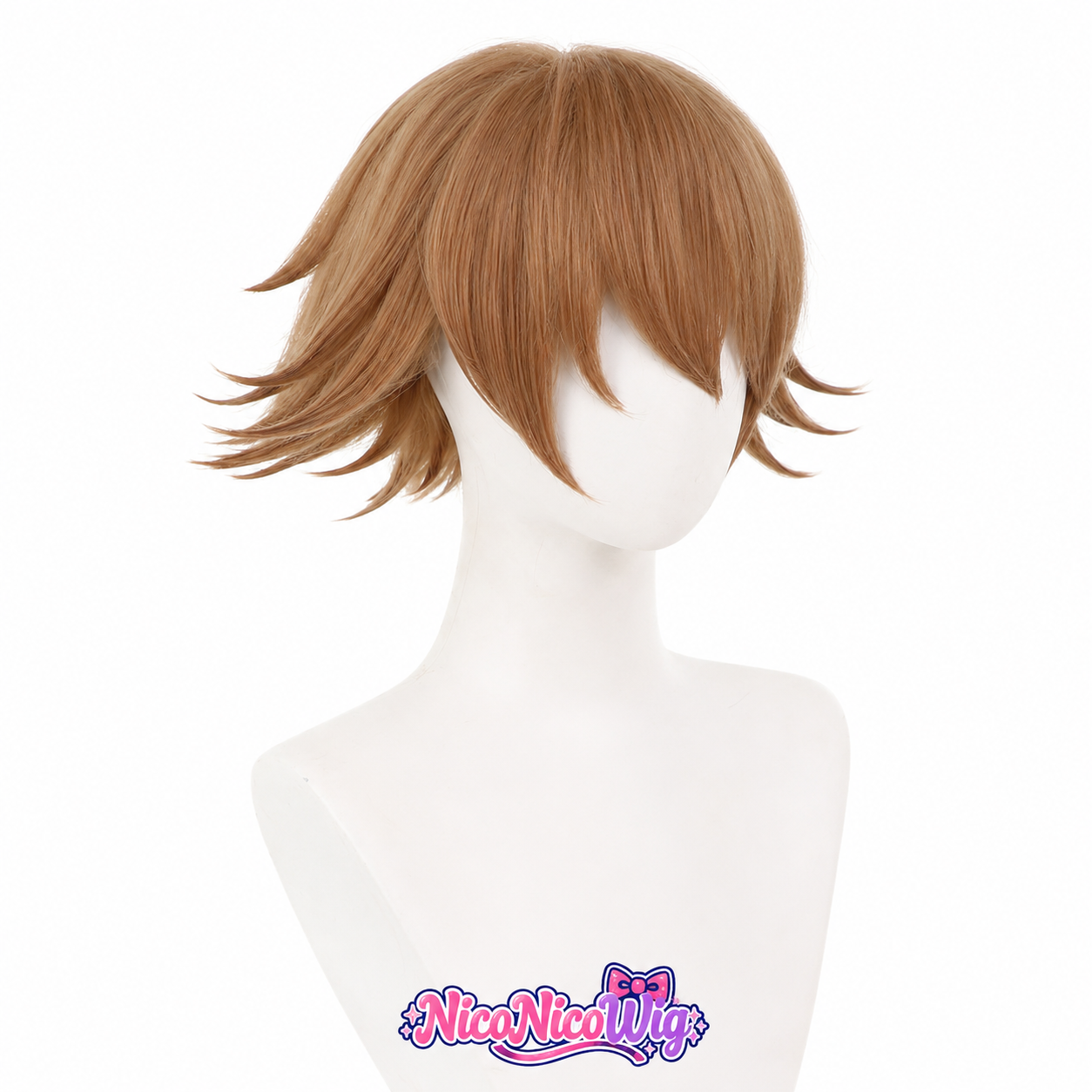 Danganronpa Chihiro Fujisaki Cosplay Wig  Short Light Brown Anime Wig