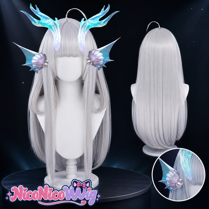 Honor of Kings Xi Shi Cosplay Wig  Youlong Qingying Long Silver Wig