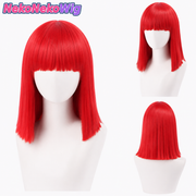 Short Bob Cosplay Wig – Multi-Color Straight Shoulder-Length Style with Blunt Bangs