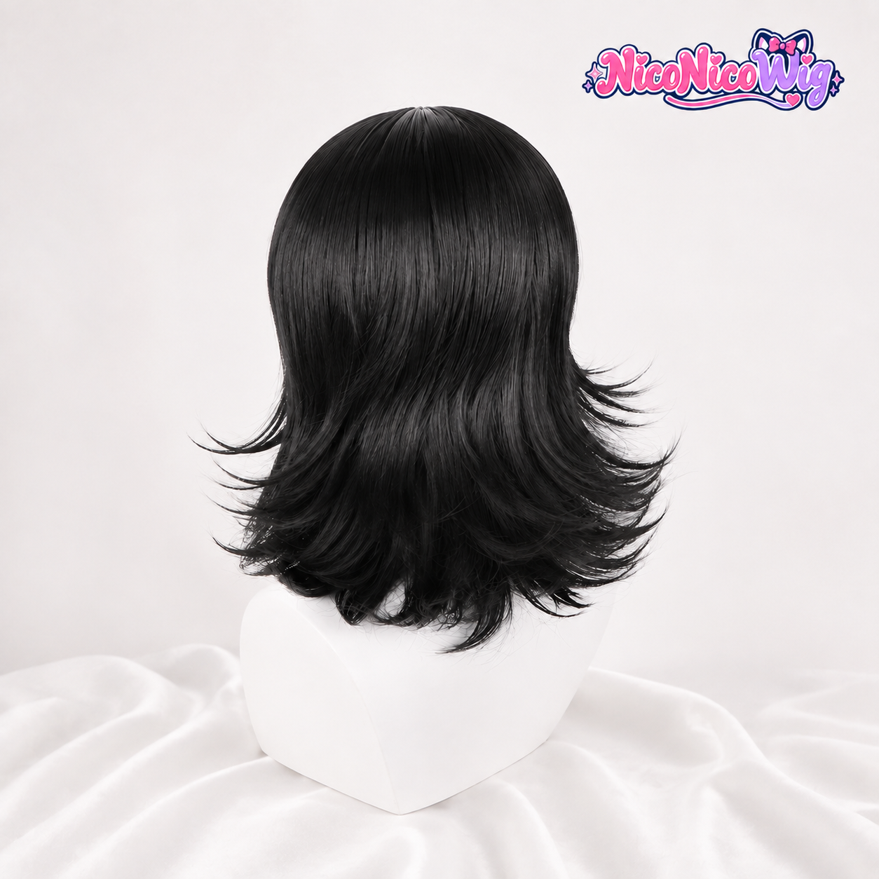 Demon Slayer Makomo Cosplay Wig  Layered Fluffy Short Wig