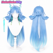 Wuthering Waves Qingxiao Cosplay Wig  Realistic Scalp & Clip-On Hairpiece Style