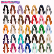 60cm Thickened Long Cosplay Wig  Multi-Color Straight & Curly Anime Style