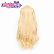 Ereshkigal golden blonde twin ponytail cosplay wig, back view