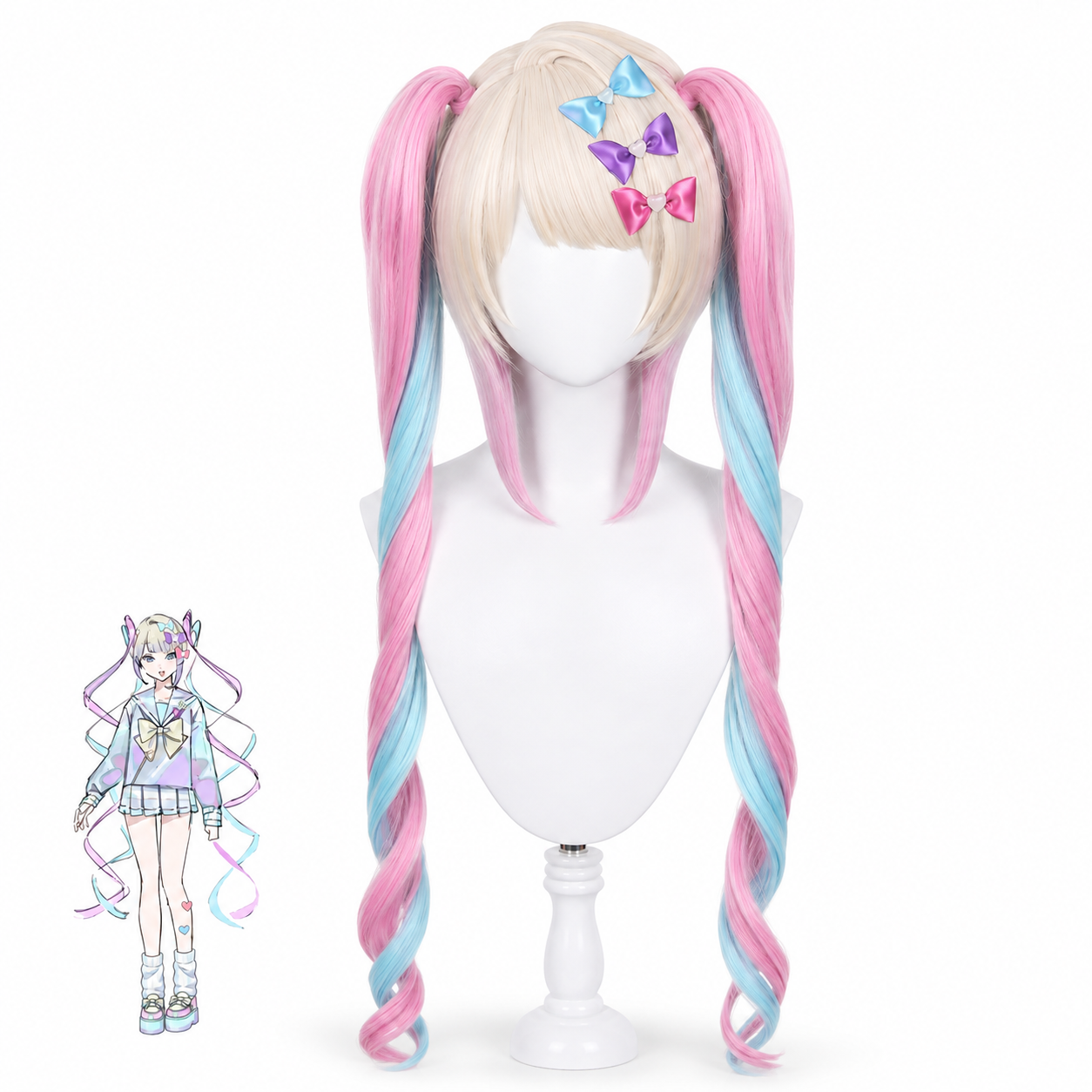 NEEDY STREAMER OVERLOAD Cosplay Wig  KAngel / Ame-chan Long Twin Ponytail Wig