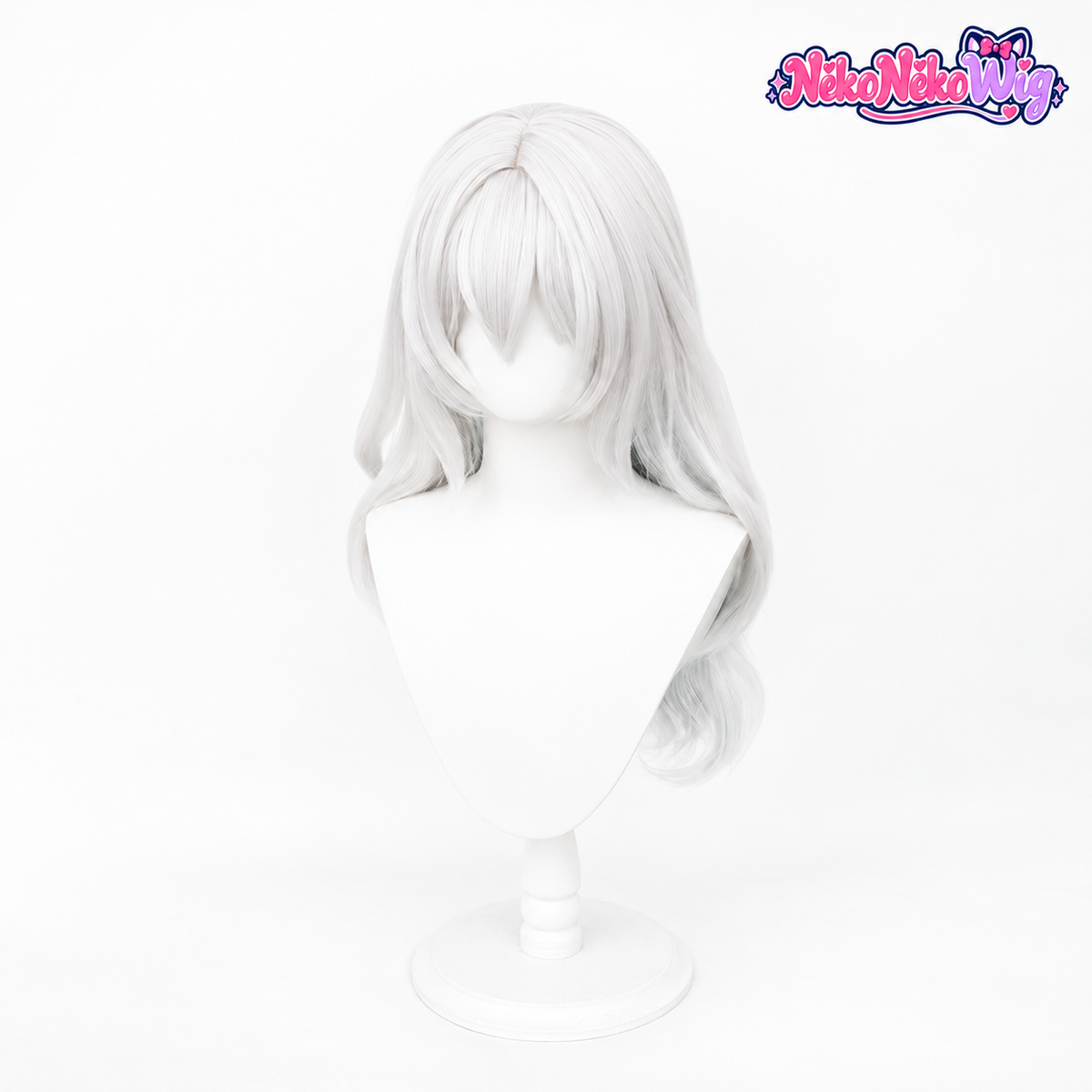 Honkai Star Rail Firefly Cosplay Wig - Silver White and Aqua Waves