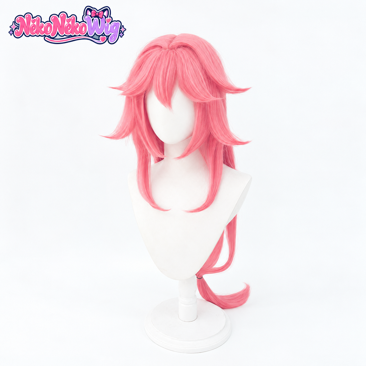 Genshin Impact Yae Miko Cosplay Wig - Long Pink Layered Hair