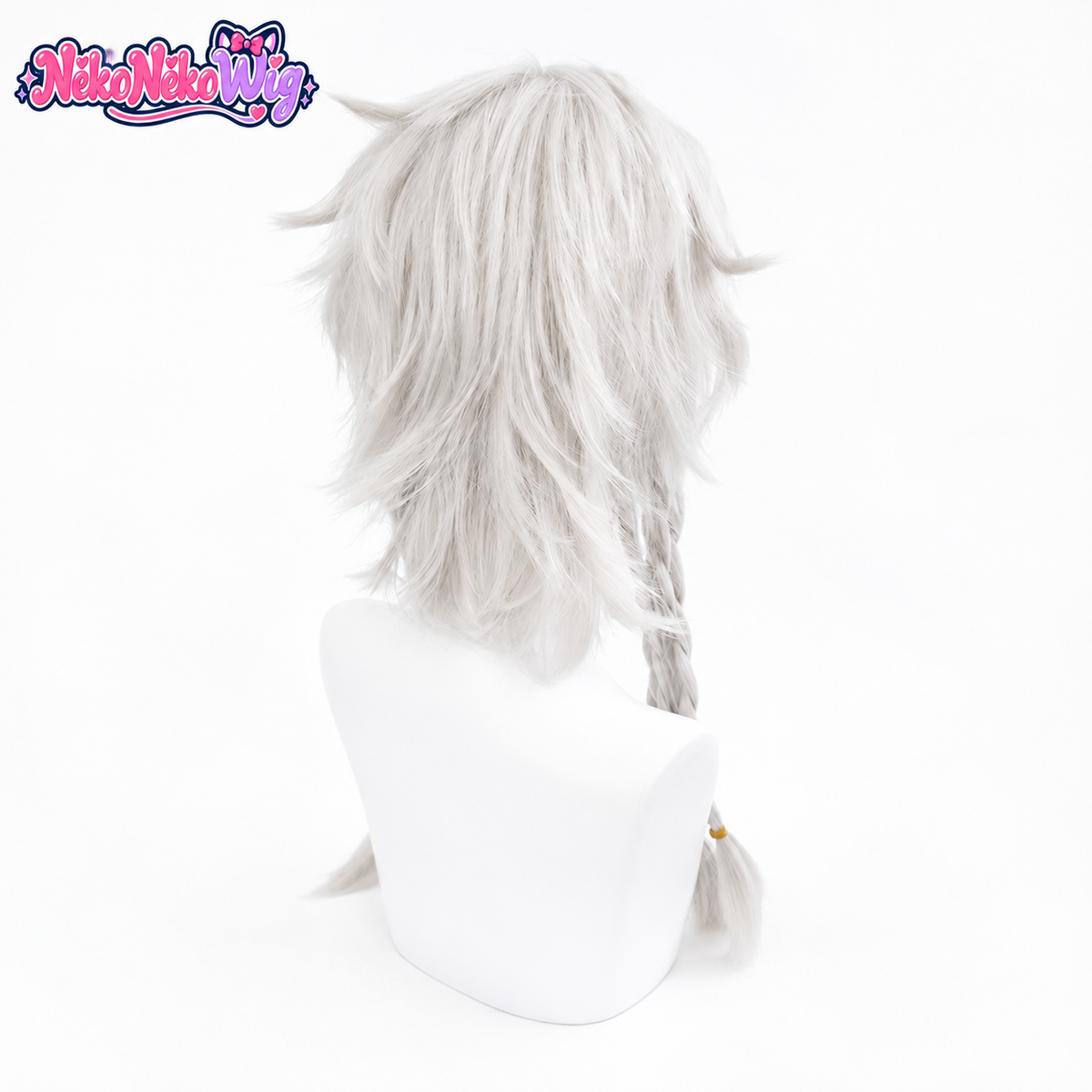 Identity V Night Watch Cosplay Wig - White Layered Hair with Six Braids