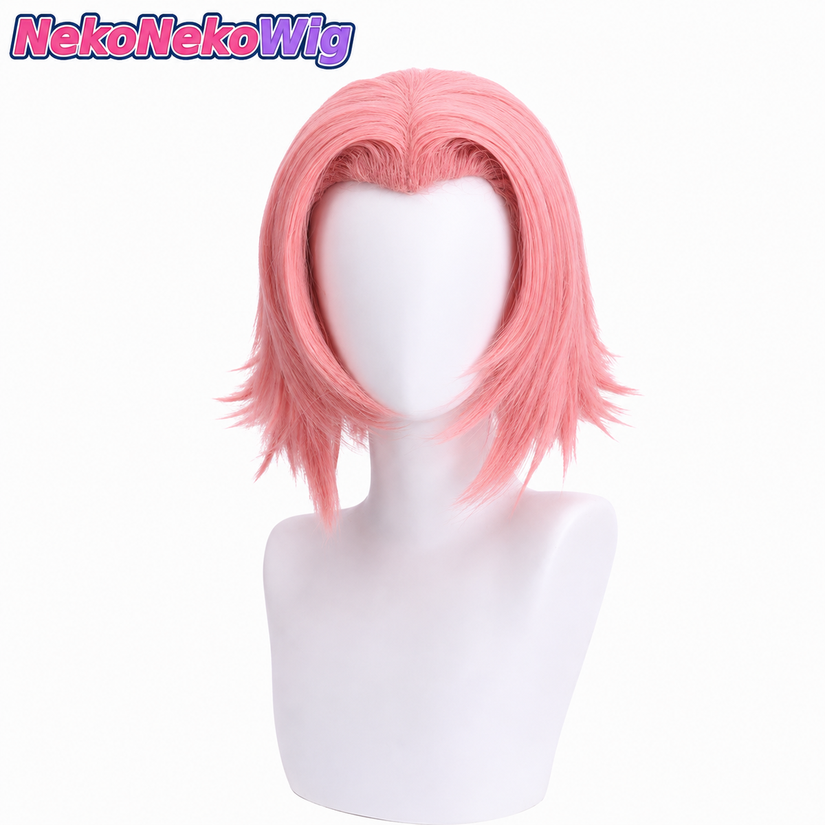 Naruto Sakura Haruno Cosplay Wig  Smoky Pink Ninja Character Style