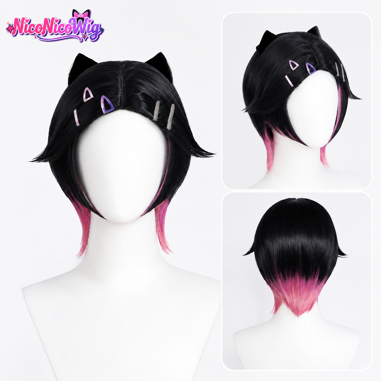 VALORANT Clove Cosplay Wig  35cm Gradient Short Wig