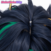 Genshin Impact Kinich Cosplay Wig  Two-Tone Highlighted Short Hair Style