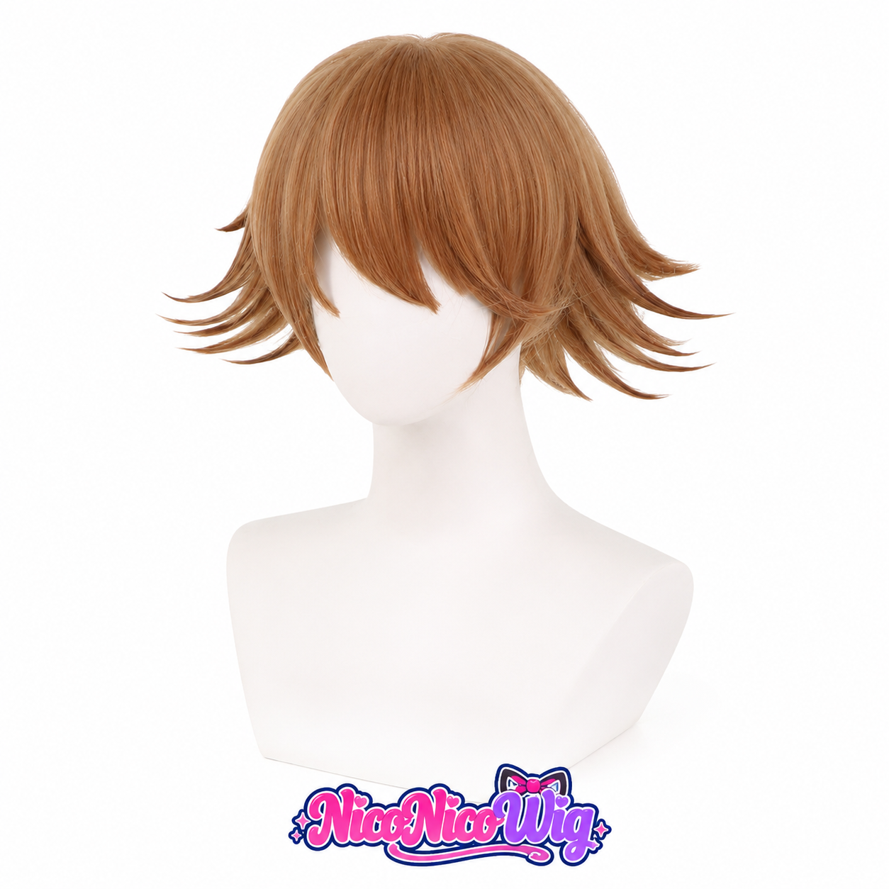 Danganronpa Chihiro Fujisaki Cosplay Wig  Short Light Brown Anime Wig