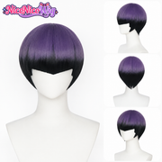 Kaiju No. 8 Soshiro Hoshina Cosplay Wig  Black Purple Gradient Short Wig