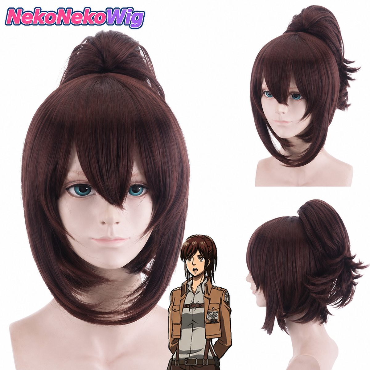 Attack on Titan Hange Zoë, Mikasa Ackerman, Annie Leonhart, Eren & Levi Cosplay Wig