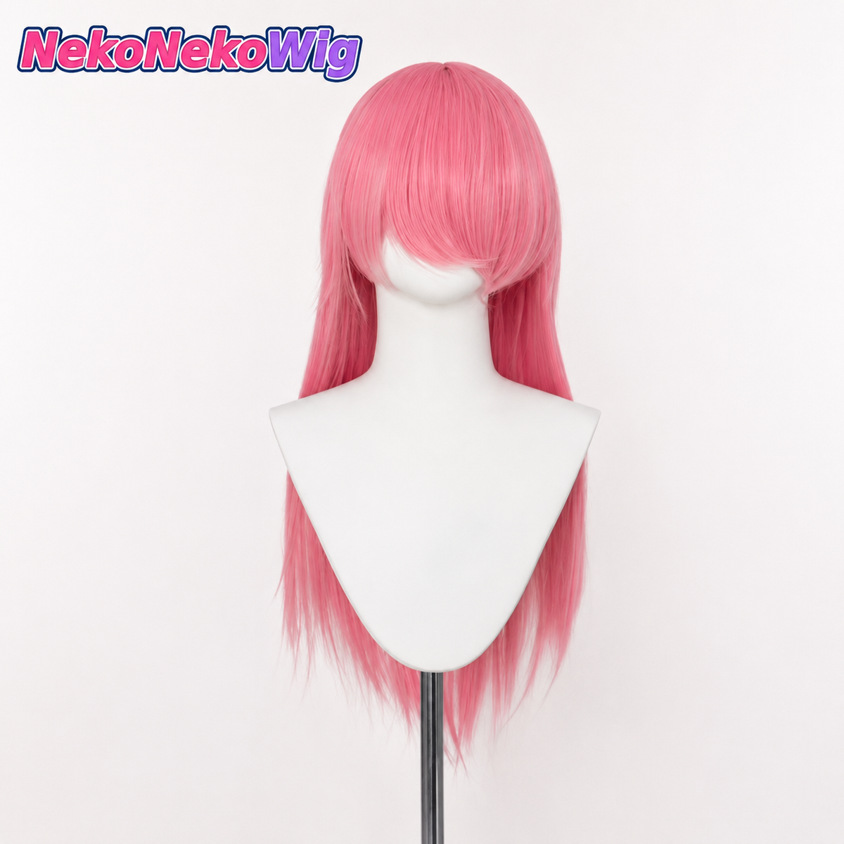 60cm Multi-Color Long Straight Cosplay Wig – Rose Net or Buckle Net Options