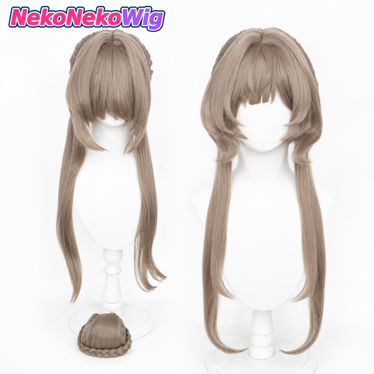 Genshin Impact Sandrone Cosplay Wig  Realistic Scalp Hairpiece Style