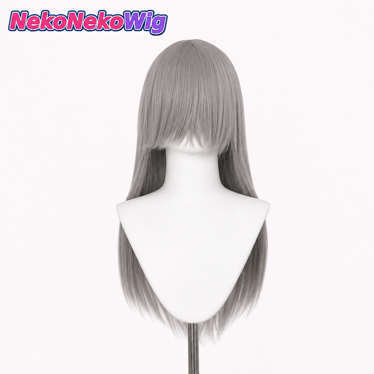 60cm Multi-Color Long Straight Cosplay Wig – Rose Net or Buckle Net Options