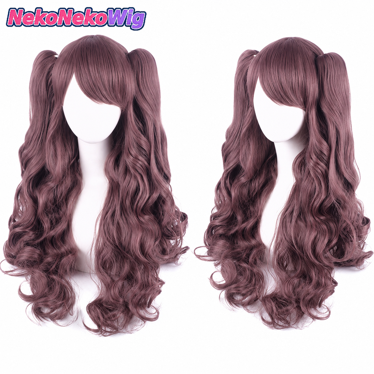 Lolita Long Curly Twin Ponytail Cosplay Wig – Clip-On Twin Tail Style