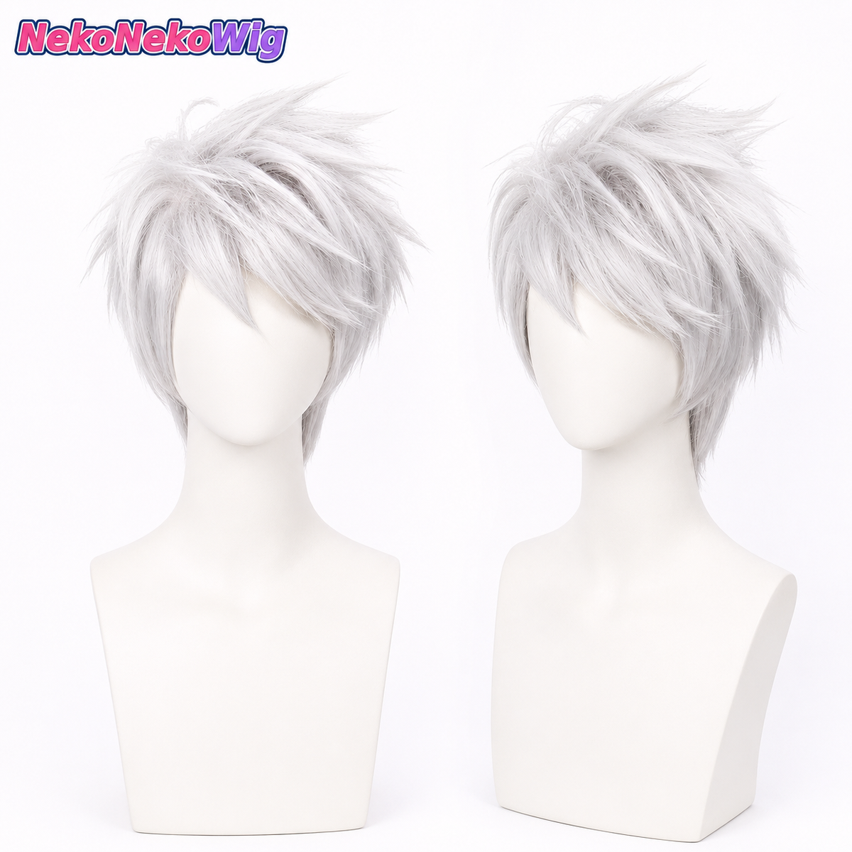 Naruto Kakashi Hatake Cosplay Wig – Silver Gray Spiky Ninja Style