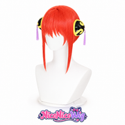 Kagura Cosplay Wig from Gintama  Orange Anime Wig with Hair Bun Accessories