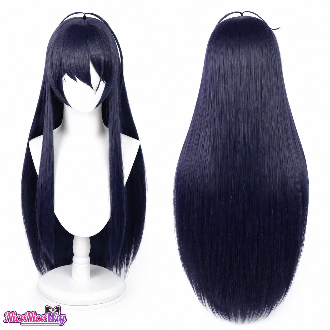 MiSide Mita Cosplay Wig  Pre-Styled Twin Ponytails with Realistic Scalp Top