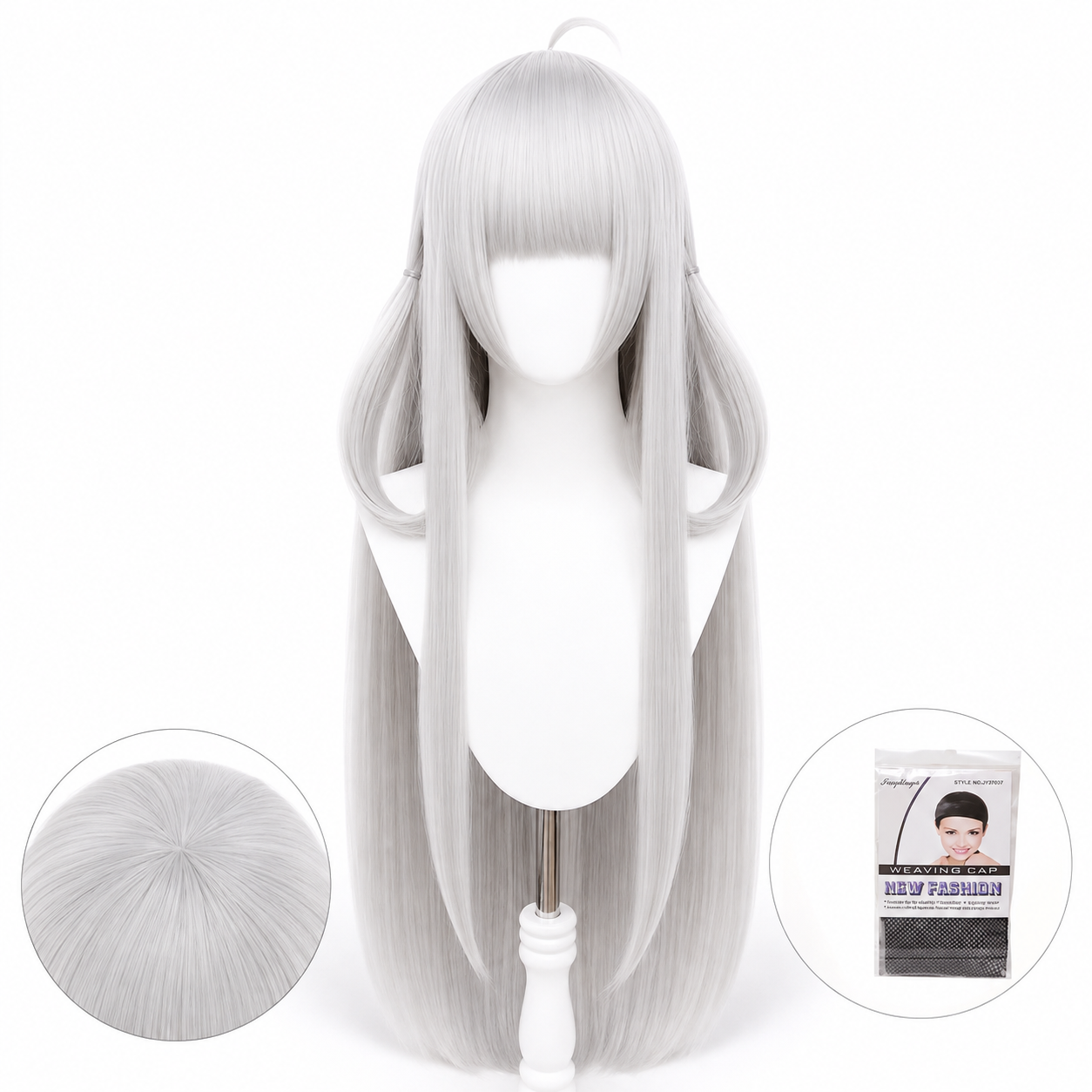 Honor of Kings Xi Shi Cosplay Wig  Youlong Qingying Long Silver Wig