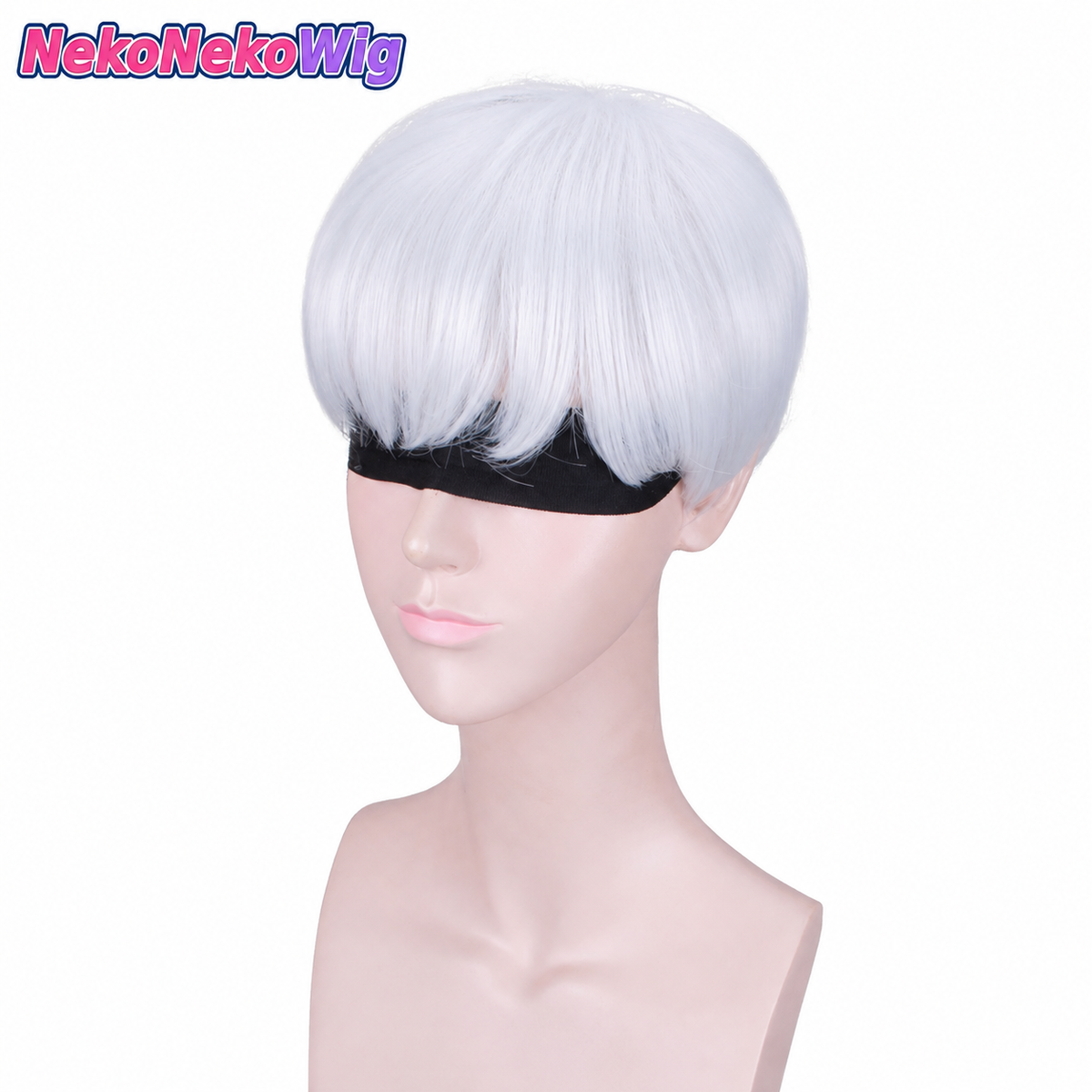 NieR:Automata 9S Cosplay Wig – Silver White Short Android Character Hairstyle