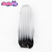 Honkai Star Rail Boothill Cosplay Wig - Long Silver White Hair with Black Ends
