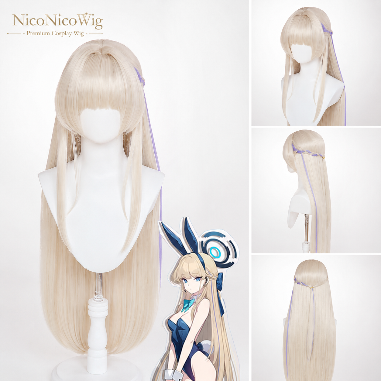 Blue Archive Asuma Toki Cosplay Wig  Maid & Bunny Girl Version
