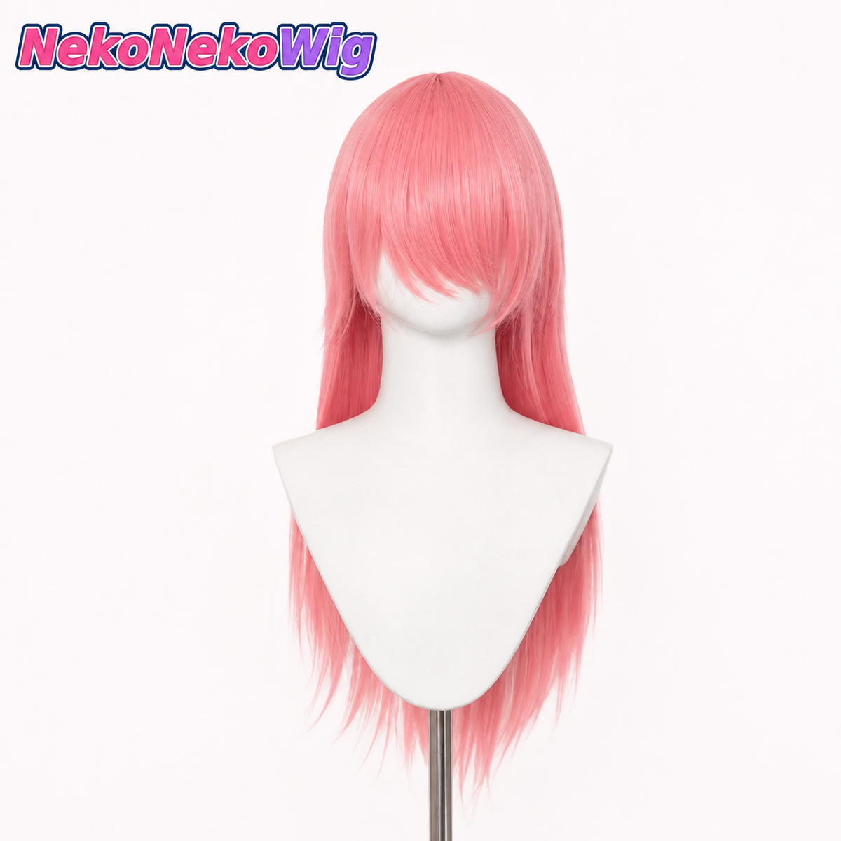60cm Multi-Color Long Straight Cosplay Wig – Rose Net or Buckle Net Options