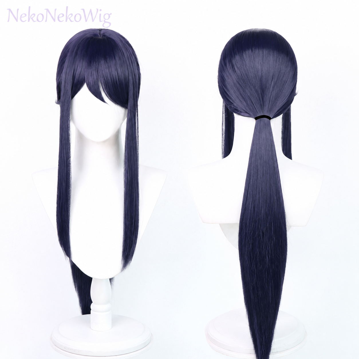 MiSide Mita Cosplay Wig  Pre-Styled Twin Ponytails with Realistic Scalp Top