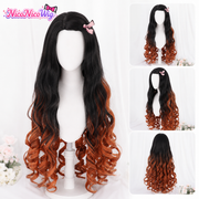 Demon Slayer Nezuko Kamado Demon Form Cosplay Wig  Firework Curl Style